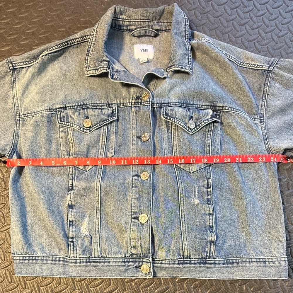 YMI Women’s Plus Oversized Boyfriend Denim Jacket Size 1X - Picture 4 of 9